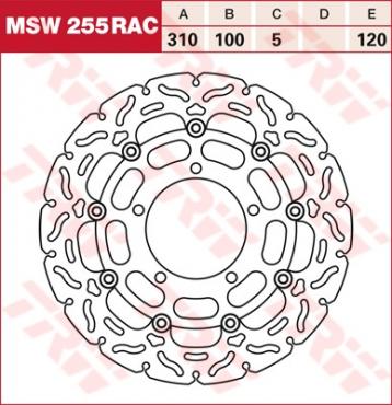 TRW RACING Bremsscheibe schwimmend MSW255RAC