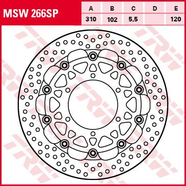 TRW RACING Bremsscheibe MSW266SP