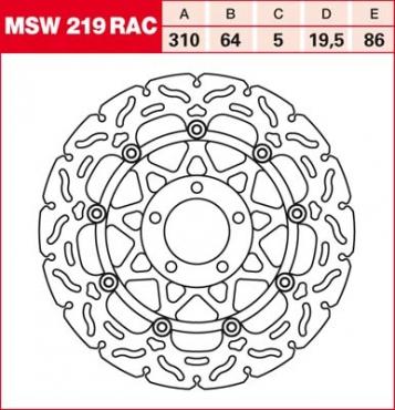 TRW RACING brake disc floating MSW219RAC