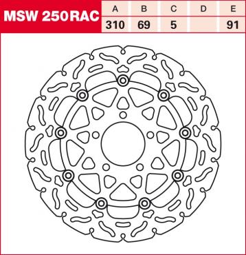 TRW RACING brake disc floating MSW250RAC