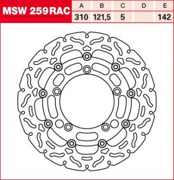 TRW RACING brake disc floating MSW259RAC