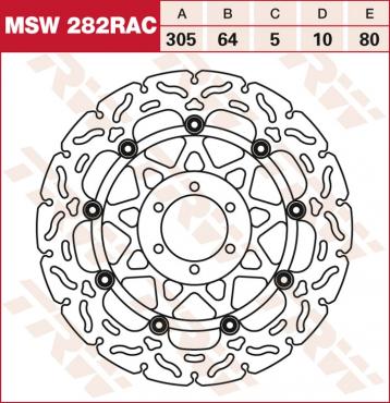 TRW RACING brake disc floating MSW282RAC
