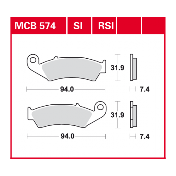 TRW Scheibenbremsbelag MCB574