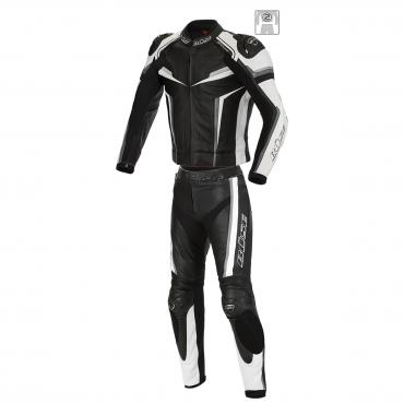 BÜSE Mille leather suit 2pcs. black/white size 46