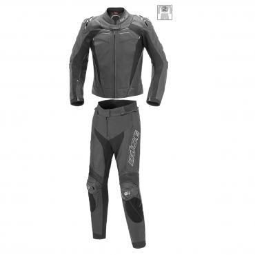 BÜSE Assen leather suit 2pcs. ladies black size 34
