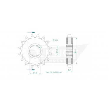 ESJOT Ritzel 16 Z gummiert