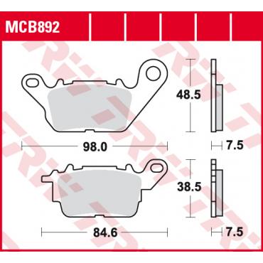 TRW Scheibenbremsbelag MCB892